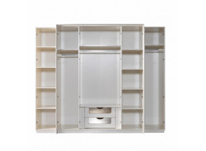 Beiger Stilvoller Kleiderschrank Designer Glasschrank Luxus Möbel