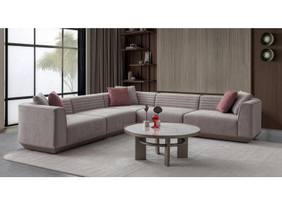 Design Ecksofa modular Stoff beige modern