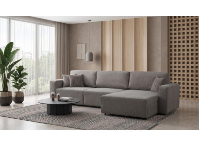 Graues Stoff Ecksofa L Shape Modern Hoher Komfort Polstermoebel