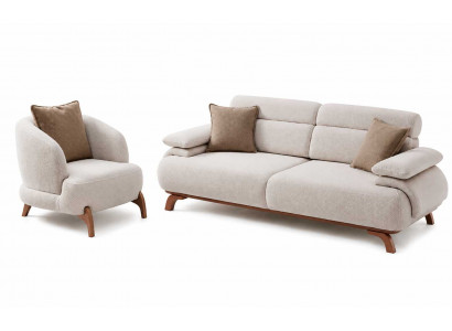 Sofa Set 3+1 Sitzer Wohnzimmer Stilvolles Polstermöbel Modernes Design