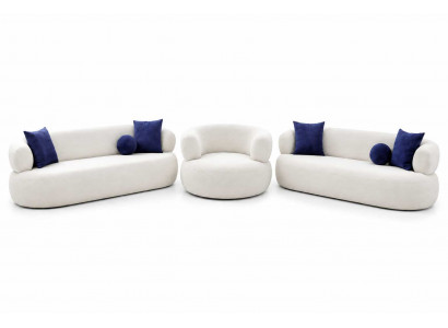 Modernes Sofagarnitur 3+3+1 Sitzer Luxuriöses Wohnzimmer Elegantes Set 3tlg