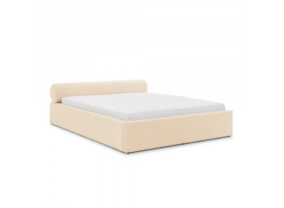 Beiges Doppelbett 180 x 200  Textilbett  Bettrahmen Schlafzimmermöbel