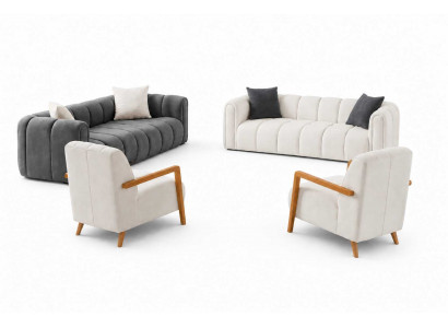 Polstermöbel Sofagarnitur 3+3+1+1 Sitzer Wohnzimmer Elegant Set 4tlg