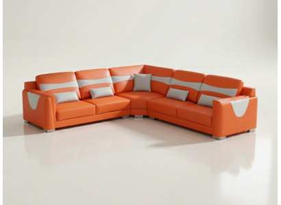 Leder Ecksofa L-Form Modern Schwarz Komfort Couch Design Wohnzimmer *