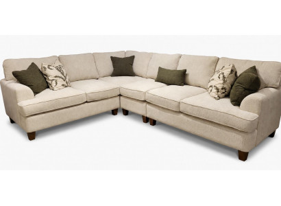 Beiges Ecksofa L-Form Wohnzimmer Bequem Weich Modern Hochwertig Groß Elegant