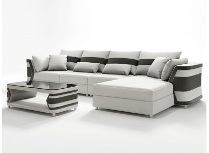 Luxus L-Form Ecksofa Weiß Komfort Modern Wohnlandschaft Couch Sofa *