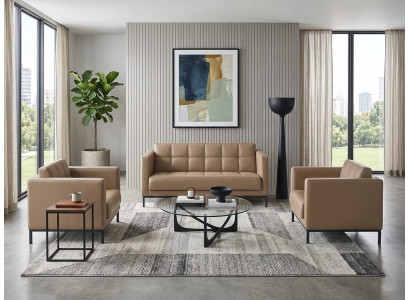 2-Sitzer Sofa Sessel braun modern elegant funktional vielseitig