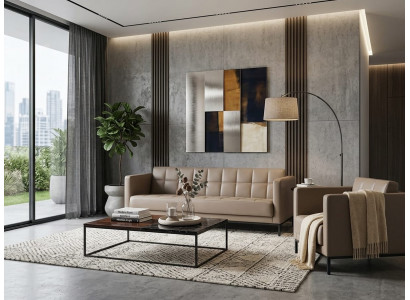3-Sitzer-Sofa Braun Sessel modern funktional ergonomisch