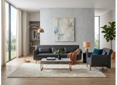 Sofa Sessel grau modern elegant funktional ergonomisch gold