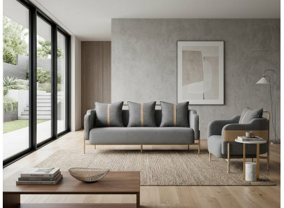 3-Sitzer-Sofa Sessel grau modern elegant funktional ergonomisch