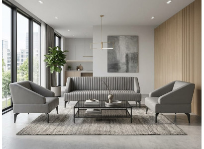 3-Sitzer-Sofa grau elegant  funktional ergonomisch minimalistisch