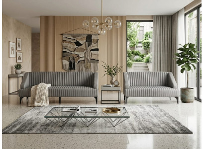3-Sitzer-Sofa 2-Sitzer-Sofa grau ergonomisch minimalistisch