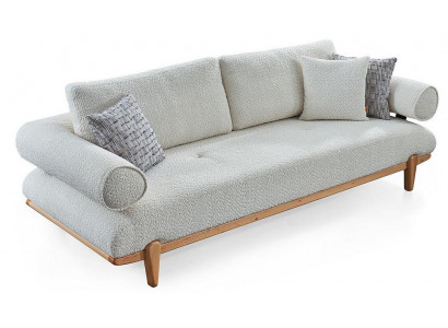 3-Sitzer-Sofa bequem weich geräumig moderner Stil weiß