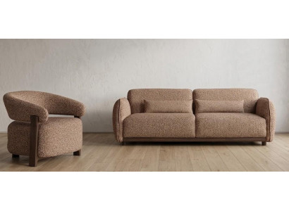 Sofa Set Sofa Sessel weich bequem schön modern braun