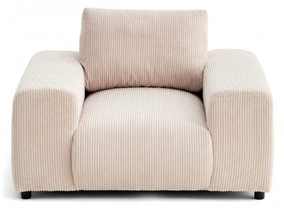 Beiger weicher Sessel  gemütlicher Stoffsessel modern Wohnzimmermöbel