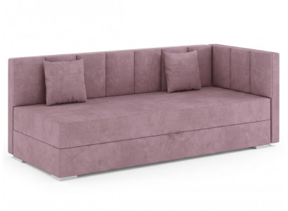 Rosa 3-Sitzer-Ecksofa mit Stauraum Stoffsofa mit Schlaffunktion Wohnzimmer