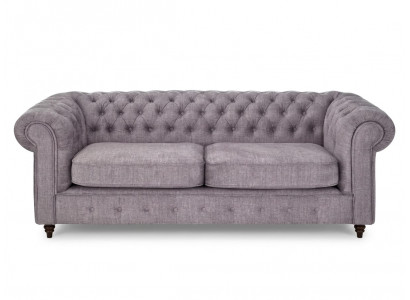 Graues 2,5-Sitzer-Sofa aus Stoff  klassisches luxuriöses Sofa Chesterfield