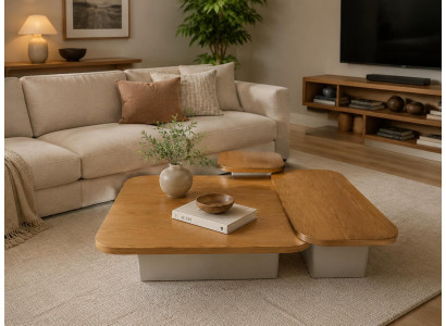 Wohnzimmer Tisch Set Couchtisch Rechteckig mit Beistelltischen