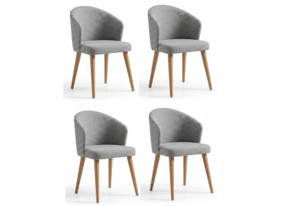 4х Stühle Modern Grau Ergonomisch Kompakt Stabil Elegant