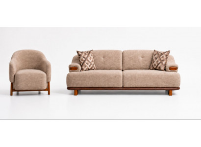 3-Sitzer Sofa Sessel Wohnzimmer Braun komfortabel praktisch