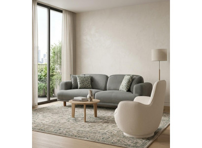 Sofa Sessel Grau Wohnzimmer modern bequem komfortabel