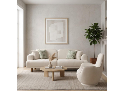 3-Sitzer Sofa Sessel Beige Wohnzimmer Stil modern komfortabel