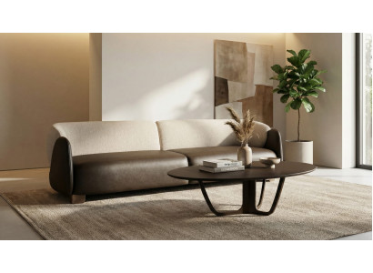 Designer Sofa Beige Braun Wohnzimmer Modern hochwertige Möbel