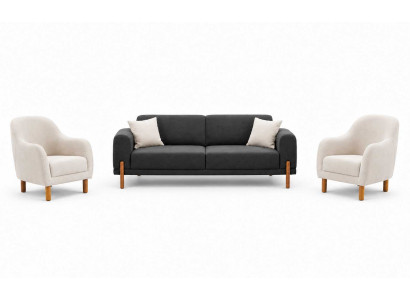 Elegante Sofagarnitur 3+1+1 Sitzer Wohnzimmer Set 3tlg Luxusmöbel Polstermöbel