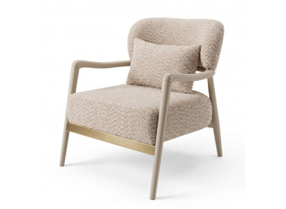 Designer Sessel Beige Komfortabel Schön Material Textil Moderner Stil