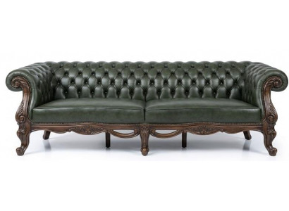 Grünes Chesterfield Sofa Klassische Ledercouch Wohnzimmer Möbel