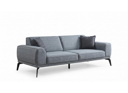 3-Sitzer Sofa Modern Schwarz Grau Anthrazit Stilvoll bequem