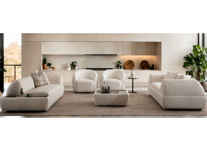 Sofa Sessel Beige Wohnzimmer Stil modern praktisch komfortabel