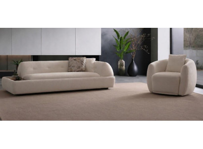 3-Sitzer Sofa Sessel Beige Stil Modern Wohnzimmer praktisch