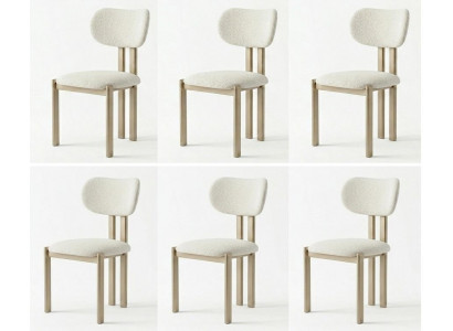 6x Stühle Skandinavisch Milchweiß Minimalistisch Ergonomisch Gemütlich