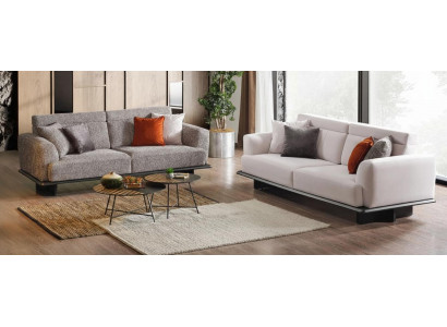 Wohnzimmer set Schlafsofa 3-Sitzer Schlafsofa 2-Sitzer grau weiß