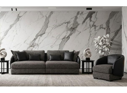 3-Sitzer Sofa Sessel Grau Wohnzimmer Stil Modern praktisch