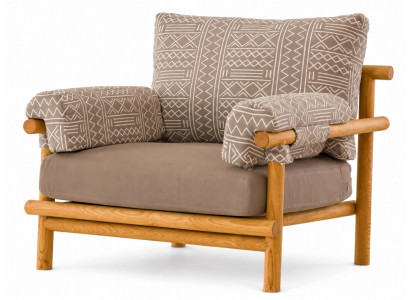 Gartensessel Naturholz Modern Grau Beige Komfortabel Outdoor Möbel