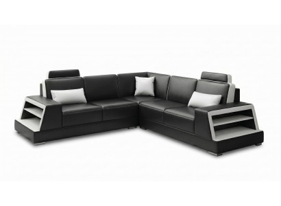 EckSofa L-Form Modern Schwarz Elegante Eckgarnitur Sofalandschaft