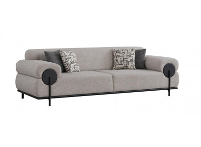 Modernes Polstersofa Textilstoff Schwarz Designelemente Wohnzimmer