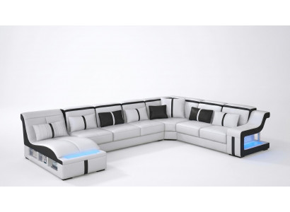 Wohnlandschaft U-Form Modern Weiß Luxuriöse Sofagarnitur Designerstil