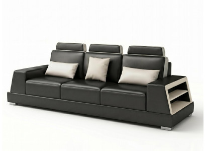 Sofa 3-Sitzer Modern Schwarz Elegantes Designersofa Wohnsofa Edel