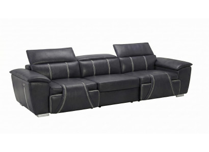 Sofa 3-Sitzer Modern Schwarz Hochwertiges Designersofa Luxus Wohnsofa