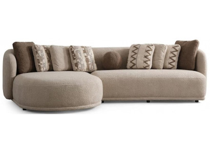 Ecksofa L Form Beige Stil Modern geräumig bequem komfortabel