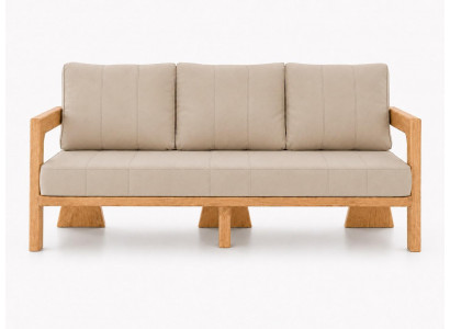 3-Sitzer Gartensofa Modern Beige Kissen Elegant Stilvoll Komfort Neu
