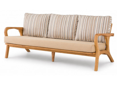 3-Sitzer Gartensofa Modern Beige Kissen Elegant Stilvoll Komfort Neu