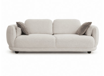 Weiß-Beiger 3-Sitzer Stilvolle Wohnzimmer Polstercouch Möbel