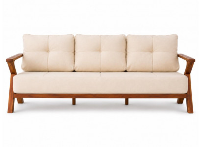 3-Sitzer Gartensofa Modern Beige Kissen Elegant Stilvoll Komfort Neu