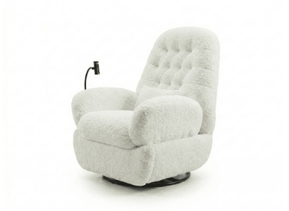 Eleganter Weißer Relaxsessel Ergonomischer Stoffsessel Möbel