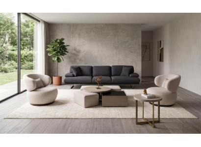 Sofa Set Sessel Couchtisch Hocker Beistelltisch Modern Edel