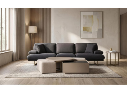 Sofa Set Couchtisch Beistelltisch Hocker Modern Schwarz Edel Luxus
